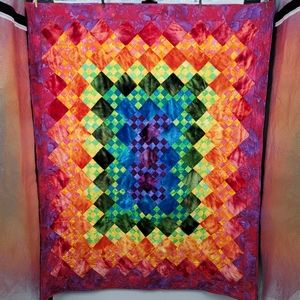 Handmade Rainbow Quilt OOAK